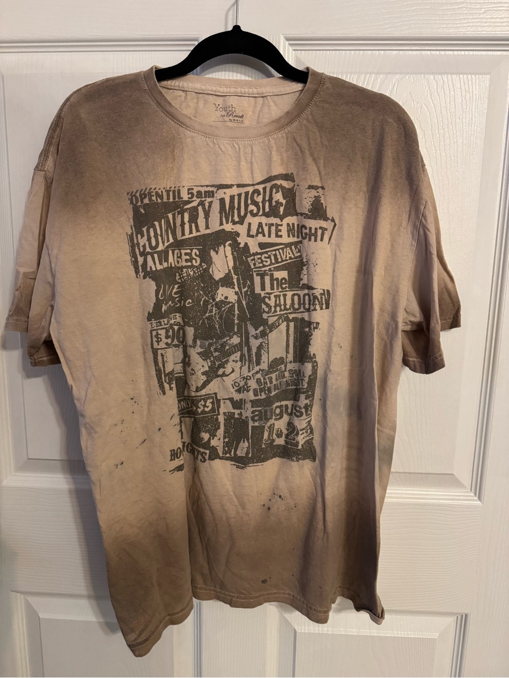 Youth in Revolt Nikxie Country Music Saloon Acid Wash Tee L